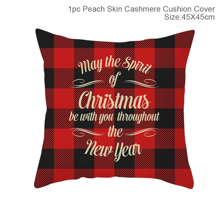 Рождественская зеленая хлопковая наволочка для подушки PATIMATE, Рождественское украшение для дома, рождественские товары Navidad, на год - Цвет: Cushion Cover 7