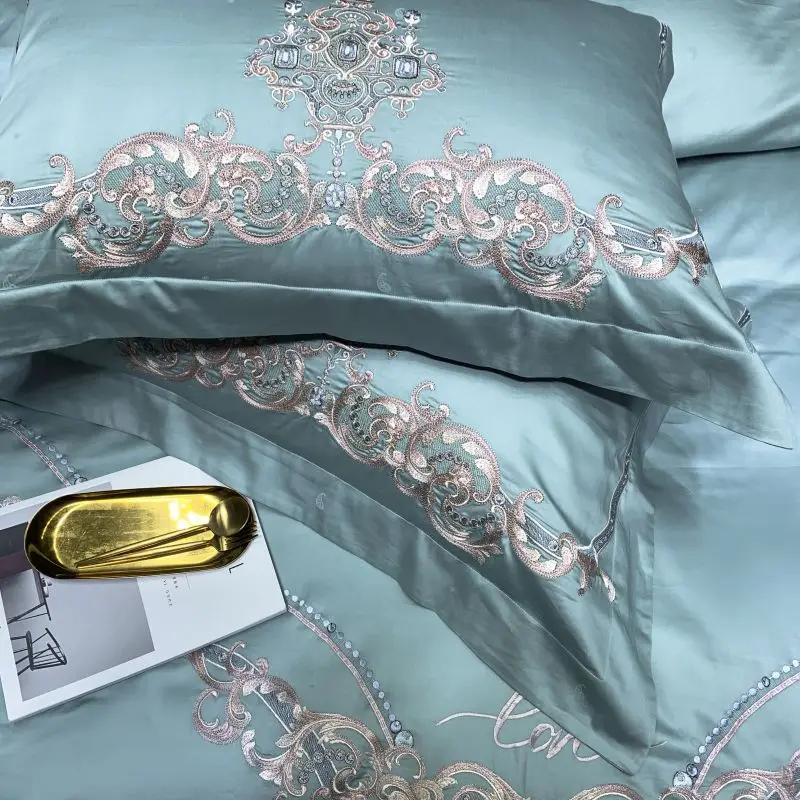 4/7 шт. Египетский хлопок жаккард пододеяльник комплекты King queen Размеры постельные принадлежности комплект наволочек Вышивка покрывало постельное белье