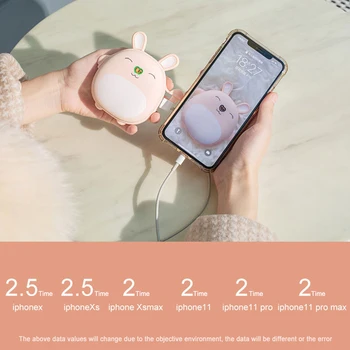 

Travel Handy Long-Life USB Rechargeable Hand Warmer Mini Portable Power Bank Electric Hand Warmer Heater Pocket 6000mAh