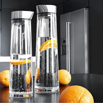 

1/1.5L Large Capacity Heat-Proof Transparent Thicken Glass Pitcher with Lid Water Bottle Jar Kettle Juice Bottle Kitchen Teapot