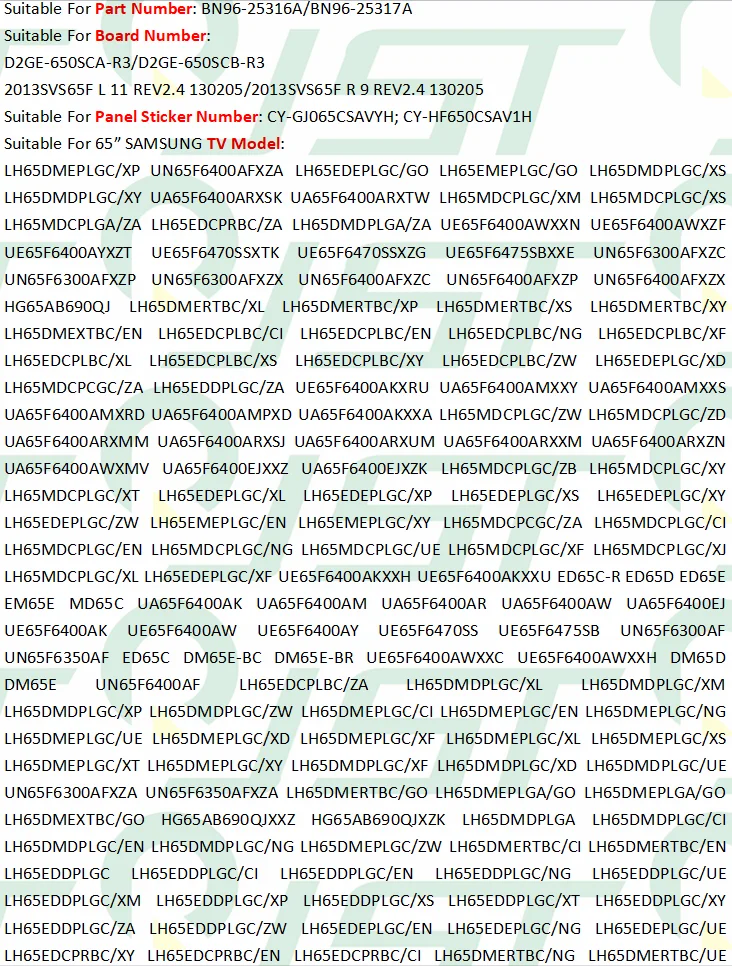 22 шт/комплект светодиодный полоски для SAMSUNG ТВ UE65F6400 LH65DMDPLGC LH65EDEPLGC CY HF650CSAV1H 2013SVS65F L 11 REV2.4 R 9 650SCB