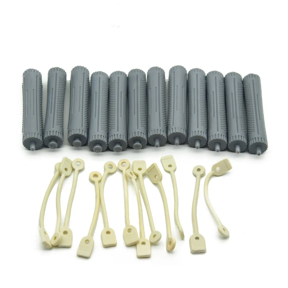

12 Pcs/Set 12mm Hair Curler Perm Rods With Rubber Band Wave Roller DIY Styling Salon Hairdressing Tools CJ666