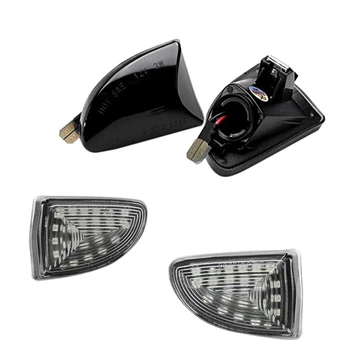 

4 Pcs Dynamic Turn Signal Light Flowing LED Side Marker Lights Side Repeater Lamp Panel Lamp, 2 Pcs White & 2 Pcs Black