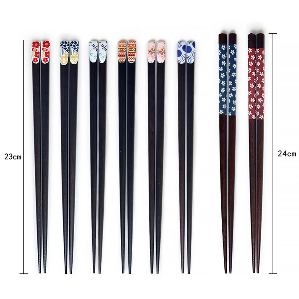 5 пар посуды из прочного дерева в японском стиле, столовая посуда, палочки для еды, набор для дома, натуральная кухня для суши, китайское блюдо для барбекю