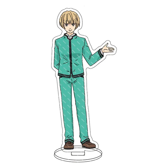 Anime Figure The Disastrous Life of Saiki Kusuo Key Chain Pendant Cosplay Two-sided Keychain Prop Acrylic Stand Model Toy Blue