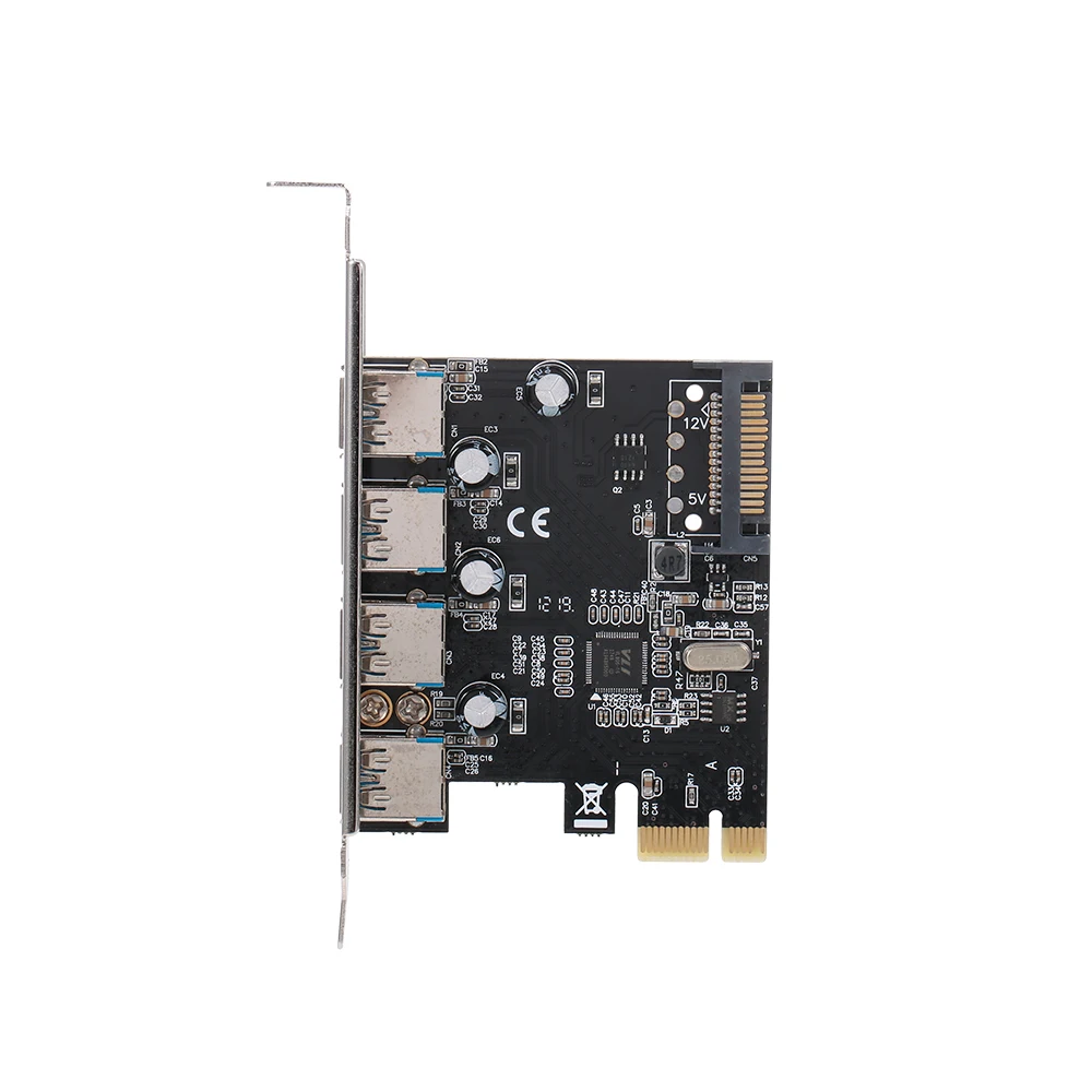 PCI-E до 4 USB 3,0 портов плата расширения PCI Express к USB 3,0 карта адаптера с интерфейсом питания SATA для настольного ПК