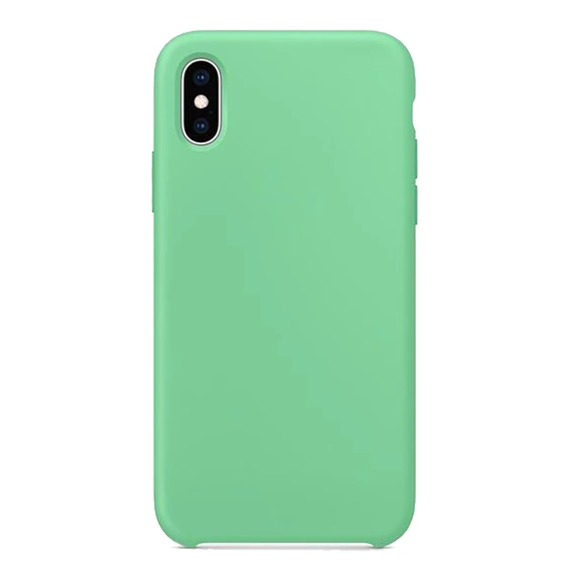 Akcoo роскошный официальный силиконовый чехол для iPhone 11 Pro задняя крышка для iPhone 5 6S 7 8 Plus XR XS Max чехол без логотипа - Цвет: Spearmint