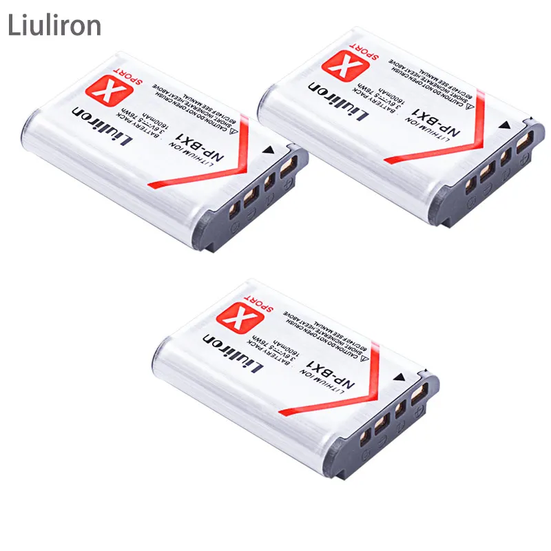 3battery 6x акумуляторная батарея NPBX1 NP-BX1 NP BX1 Батарея пакеты+ 3 лота USB Зарядное устройство для sony комплектующие фотоаппарата sony DSC RX1 RX100 AS100V M3 M2 HX300 HX400 HX50 HX60 GWP88 - Цвет: 3battery