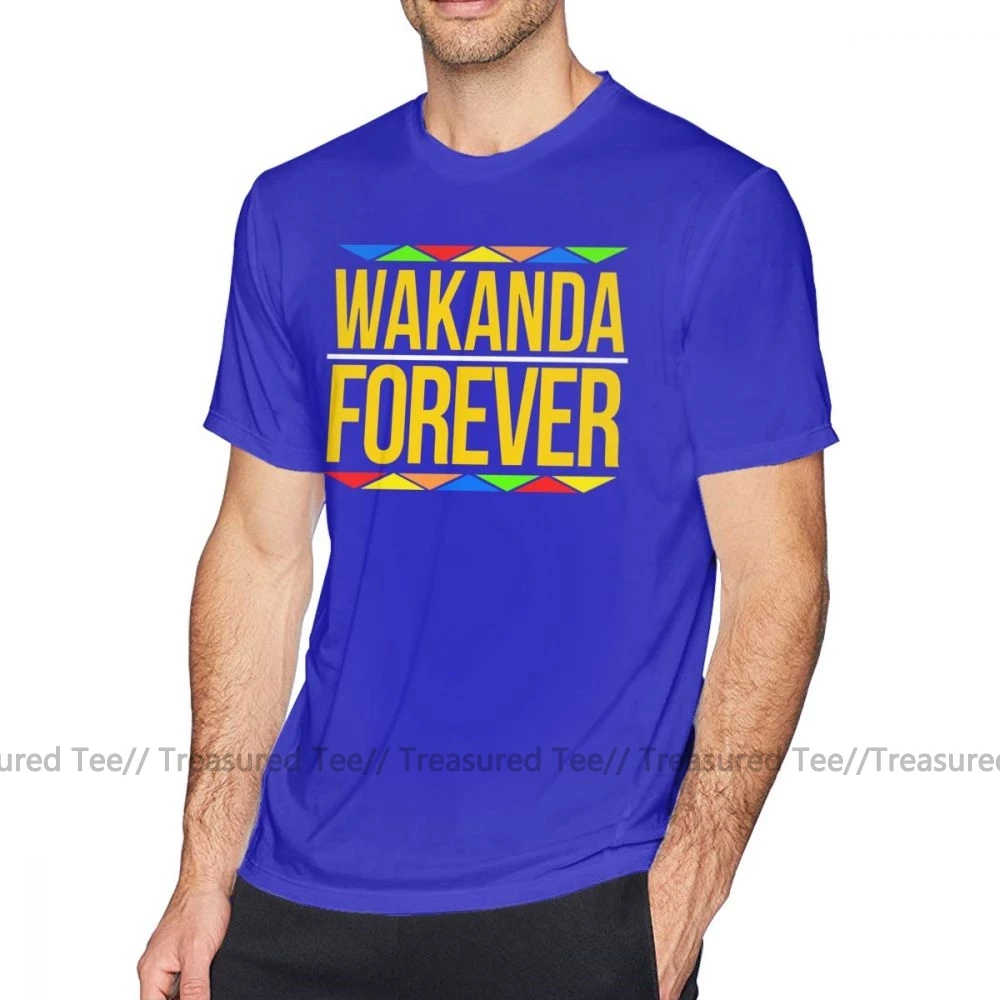 Wakanda футболка WakandaForever Wakanda Forever футболка 5x мужские футболки Милая модная футболка с коротким рукавом - Цвет: Blue