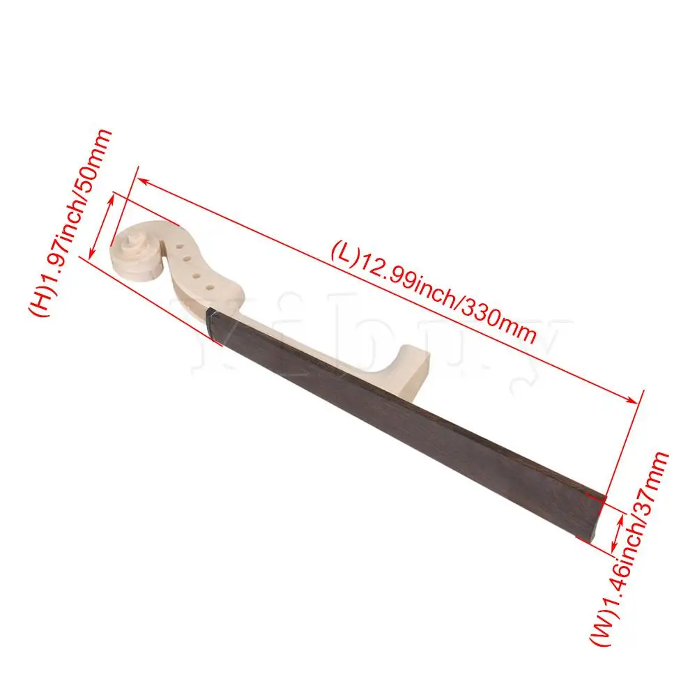 Yibuy DIY аксессуары черного цвета дерева 1/2 скрипки фитинги с шеей Peg Type1