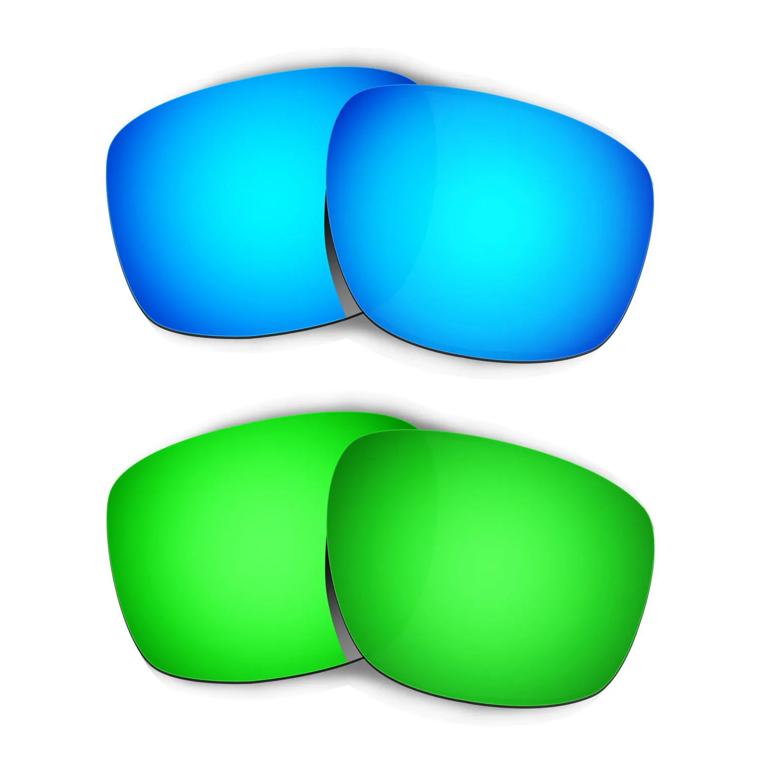 

HKUCO для серебряных солнцезащитных очков Замена поляризованных линз 2 пары-синий и зеленый