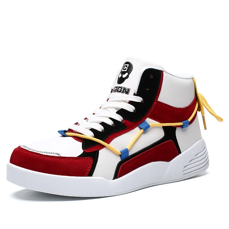 White red Мужские кроссовки; мужские кроссовки с акулами; sapatos masculino; летняя дышащая обувь высокого качества; Chaussures Pour Hommes - Цвет: White red