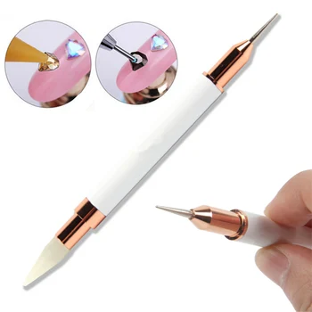 

1PC Dual-ended Dotting Pen Rhinestone Studs Picker Wax Pencil Crystal Beads Handle Nail Art Tool DIY Manicure Decoration Tools