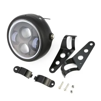 

16cm/6.5" Motorcycle LED Headlight Head Lamp Bulb for Cafe Racer High Quality High Transmission Aluminum + PC new