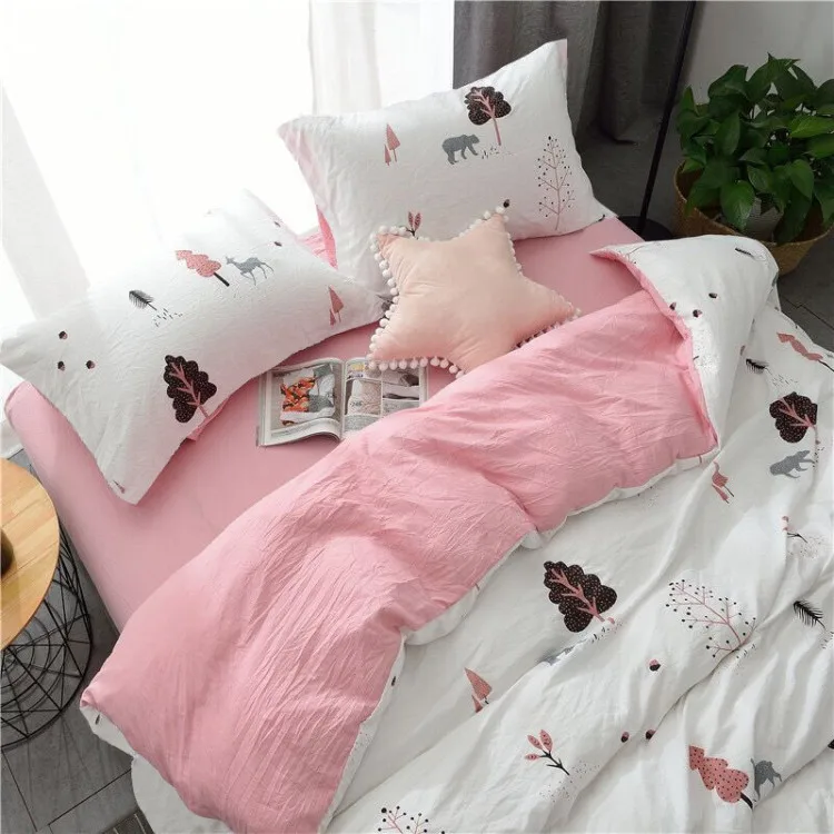 

3/4pcs Home Textile Black White Lattice Pattern Bedding Set High Quality Duvet Cover Flat Sheet Bed Linings With Pillowcase
