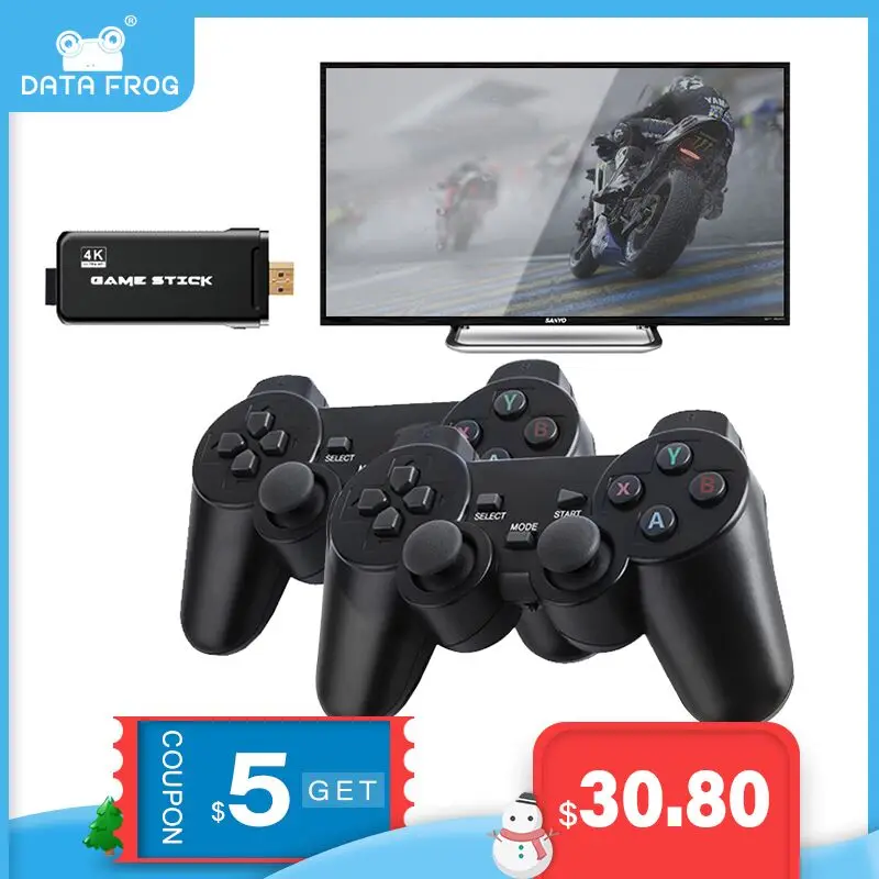 Игровая консоль DATA FROG 4K HD 2 4 ГГц два беспроводных контроллера для PS1/GBA