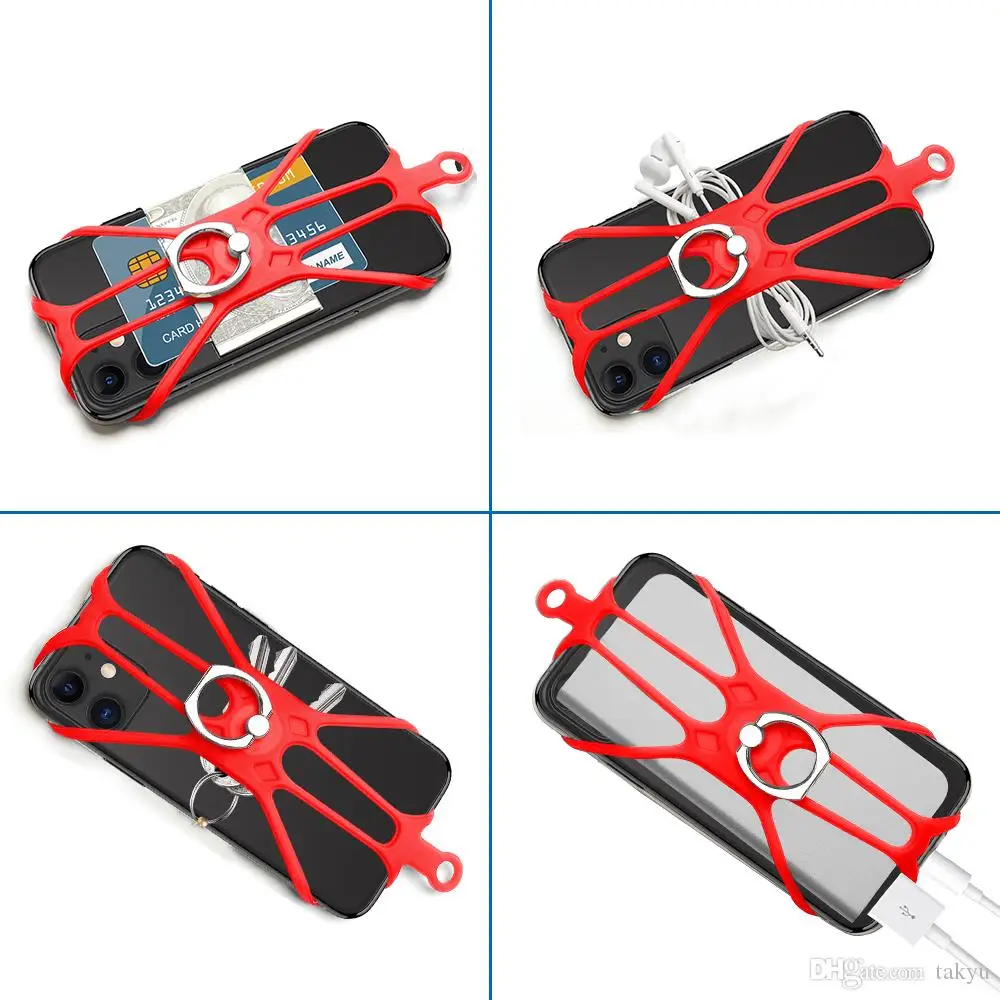 Cell Phone Lanyard Holder, 2 in 1 Phone Lanyard & Card Necklace Phone Holder with Ring Stand Compatible with iPhone, Samsung and Smartphone