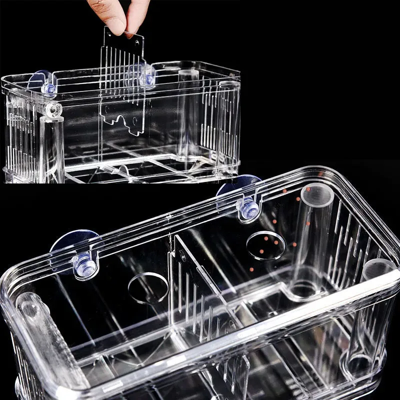 Aquarium Breeder Box for Fish Tank Hatching Incubator Isolation Acrylic 4 Rooms High Clear Fish Breeding Boxes Durable Tank fish breeding box