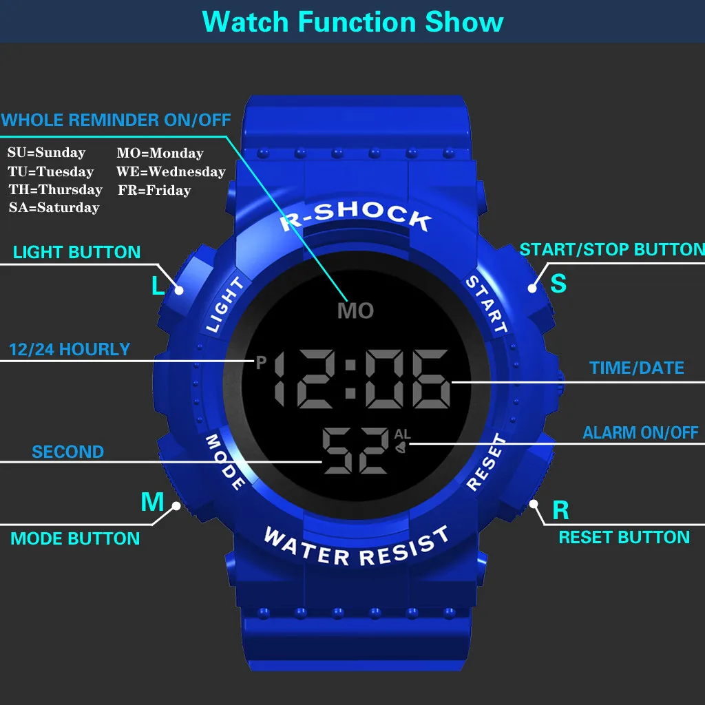 Электронные часы мужские s цифровой светодиодный часы мужские спортивные часы reloj deportivo hombre zegarki elektroniczne reloj Digital hombre saat