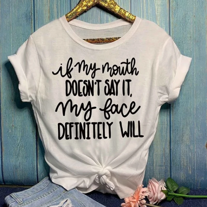 

2019 Womens T-Shirt Fashion Letters Print Short Sleeve t-shirts For Lady Camisetas Verano Mujer Femme