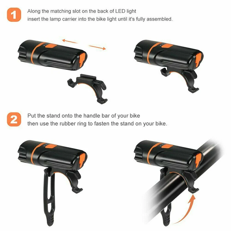 LED Bicycle Light IPX6 Waterproof USB Rechargeable Bike Front Light Flashlight Bicycle Rear Lantern Cycling Headlight Torch Lamp