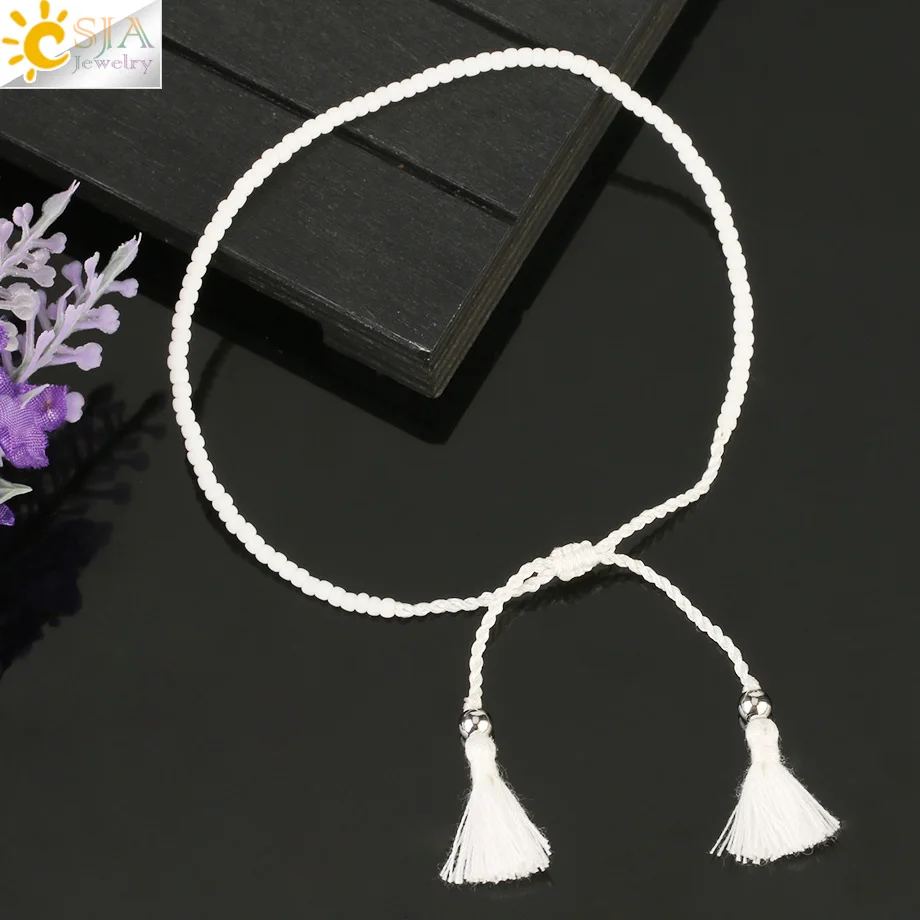 CSJA Trendy Japan Bracelets Toho Beaded Bead Miyuki Bracelet for Women Round Beads Adjustable Tassel Charms Pulsera Jewelry S499 - Image 3