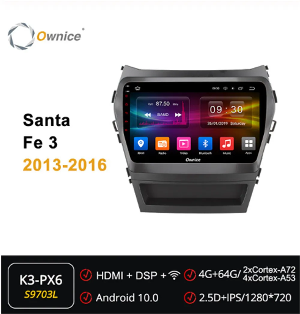 Ownice Android 10.0 Octa Core 2Din Car DVD Player Auto Radio GPS Navi ForHyundai Santa FE IX45 2015 2016 2017 Multimedia DSP 4G