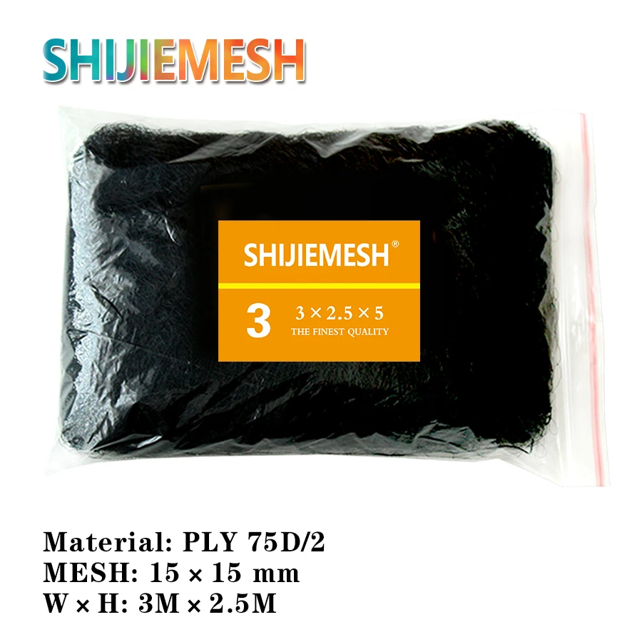 Polyester 75D/2 3M X 2.5M Garden Protect 15mm Hole Anti Bird Mist Net for Research