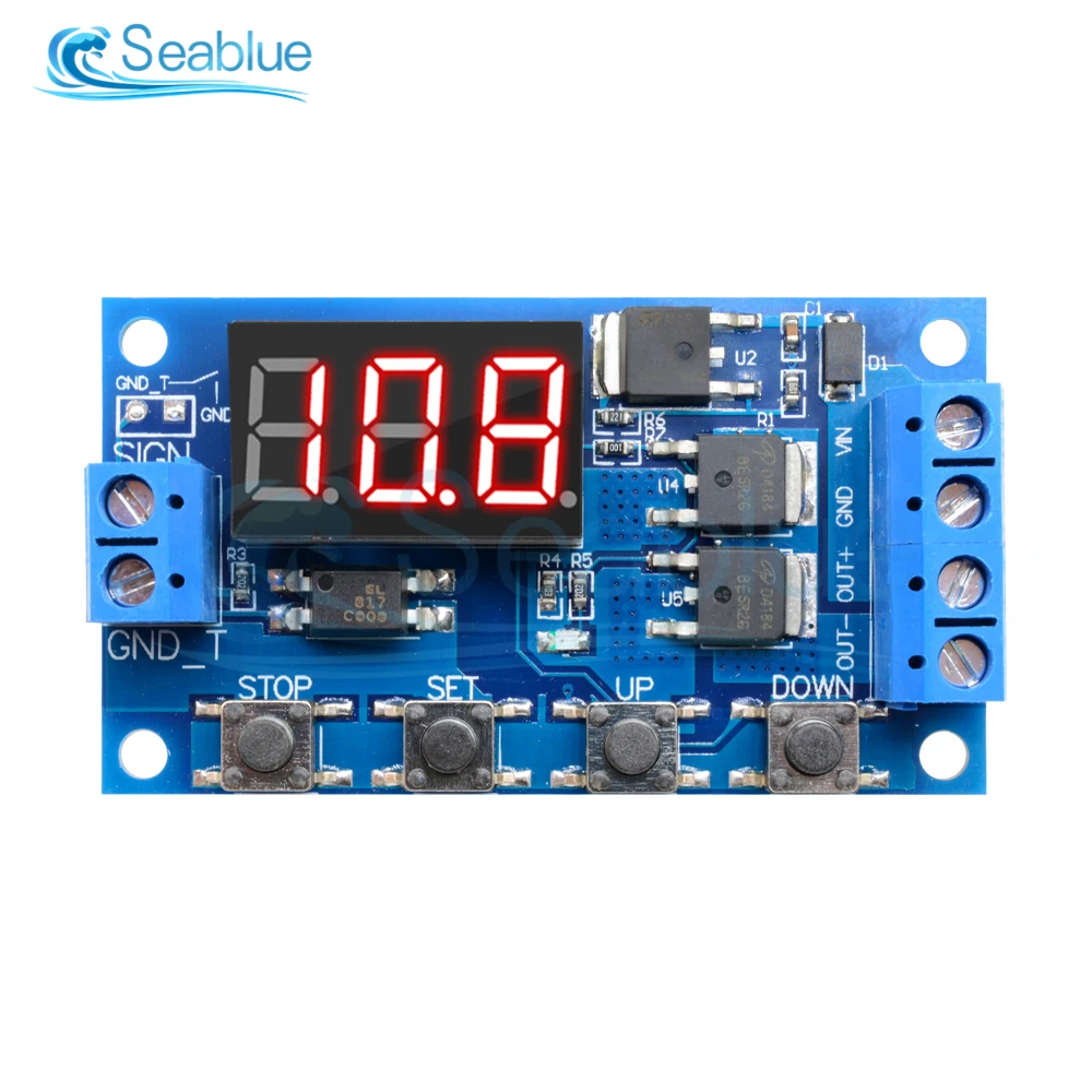 Dc 12v 24v Dual Mos Led Digital Time Delay Relay Trigger Cycle Timer