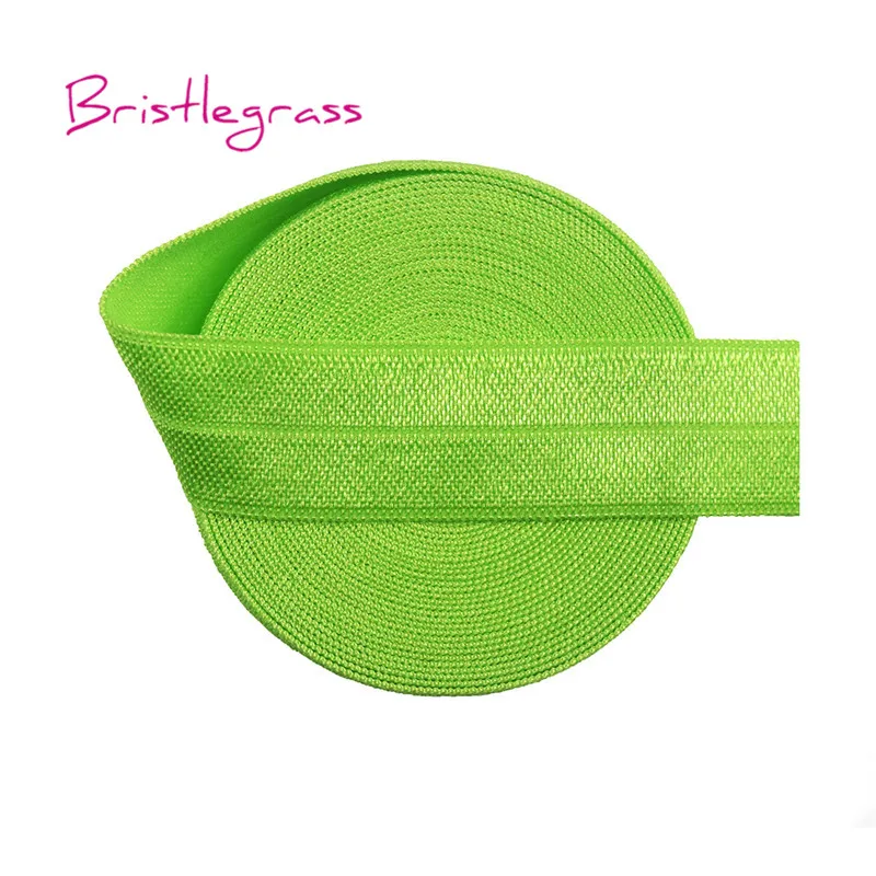 Apple Green BRISTLEGRASS 100 ярд в рулоне 3/" 20 мм Твердый Блестящий враг складной над эластичными повязка из спандекса волос галстук платье с повязкой кружево отделка Шитье - Цвет: Apple Green
