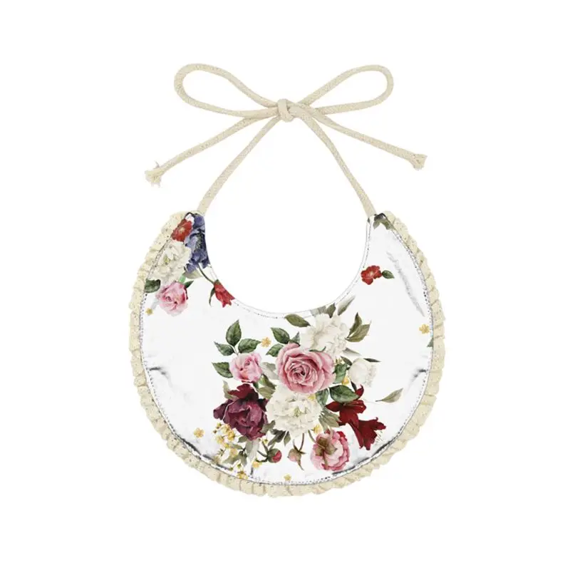 Винтажный детский нагрудник с цветочным принтом для маленьких девочек и