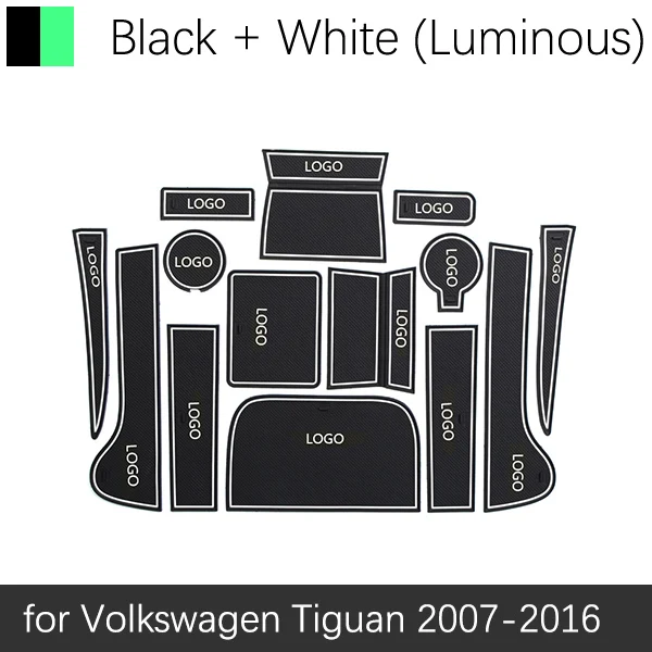 Противоскользящая дверная резиновая подушка для VW Tiguan 2007~ для Volkswagen 2010 2013 паз коврик аксессуары для салона автомобиля - Название цвета: White Luminous