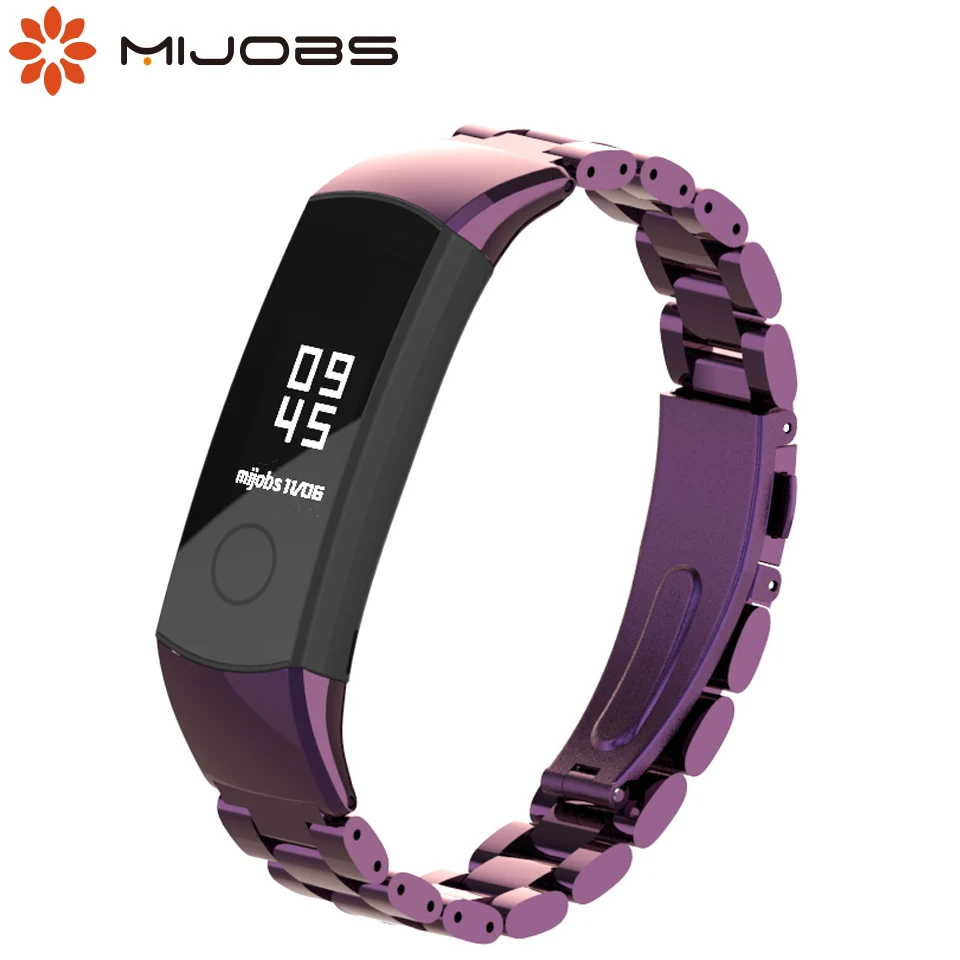 Mijobs Миланский металлический ремешок для huawei Honor Band 4 Широкие ремешки Браслет из нержавеющей стали умные аксессуары для Honor Band 5