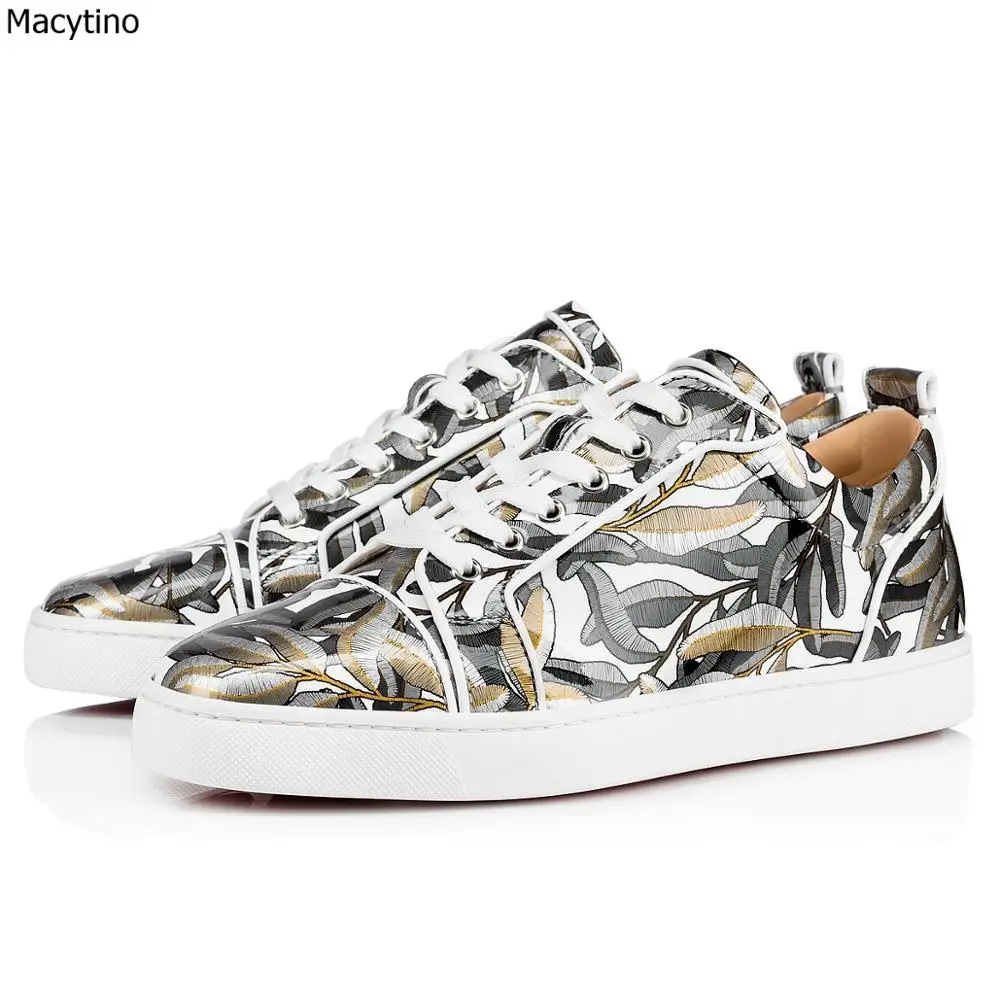 

New Fashion Snakeskin Men Shoes Pattern Vulcanize Flats Handmade Lace-up Low Top Sneakers Breathable Casual Mens Shoes