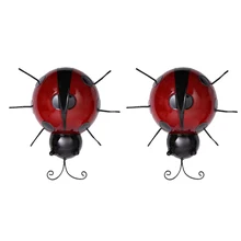 2 шт. Божья коровка Настенный декор из металла, настенное искусство, Настенная скульптура-10 см