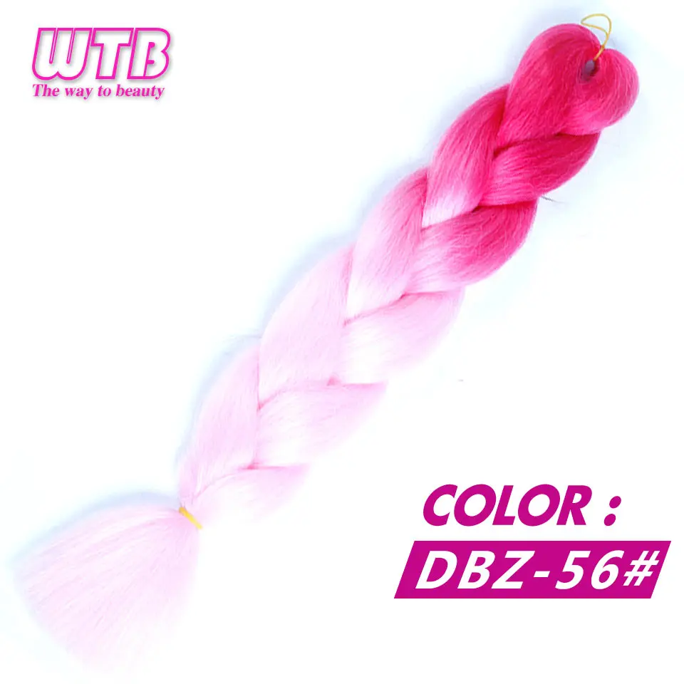 WTB 24 дюйма длинные Омбре Джамбо синтетические косички волос крючком косички Розовый Синий Золотой 100 г/шт. африканские высокотемпературные волокна волос - Цвет: #31
