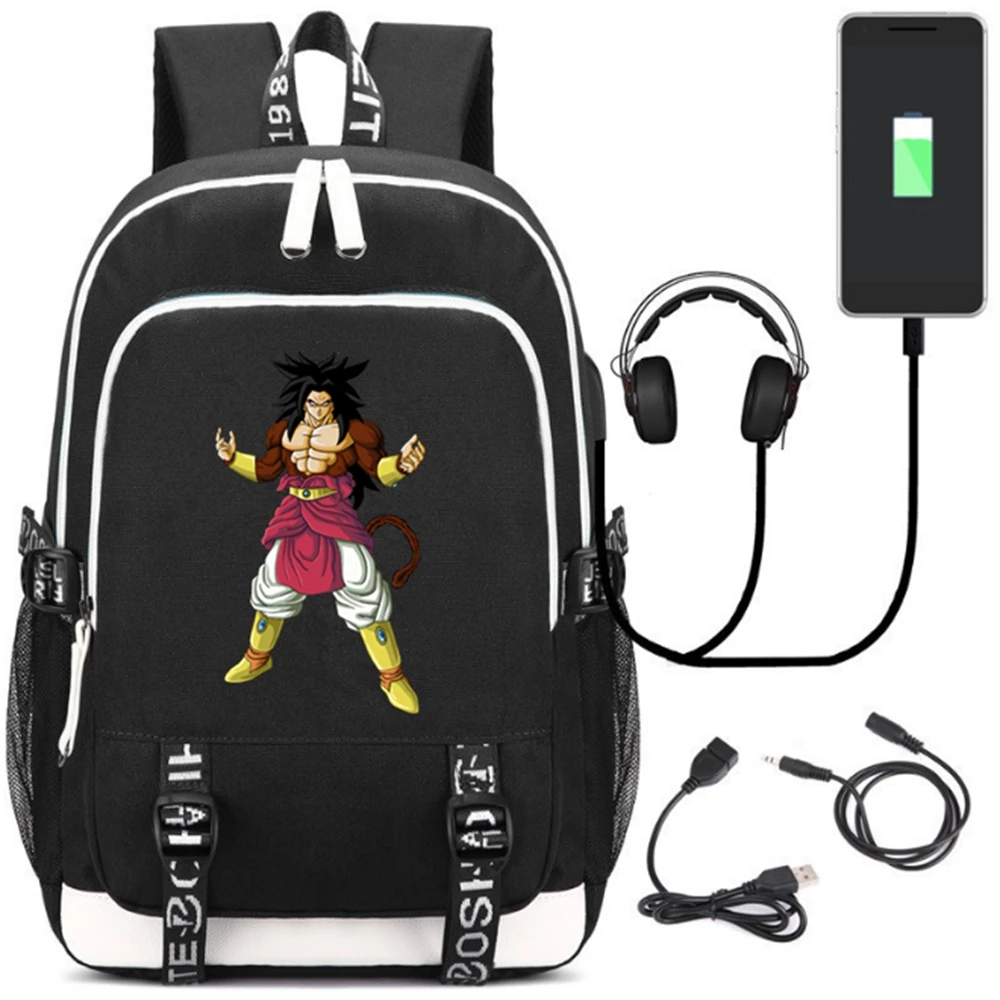 Style 6 Мультяшный рюкзак Dragon Ball Z Saiyan, USB порт, рюкзак, сумка со змеиным узором для подростков, студентов, школьные сумки, дорожная сумка на плечо для ноутбука - Цвет: Style 6