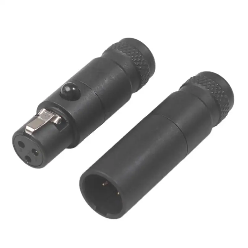 

Hot Sale Male Connector Classic Delicate Texture 2pcs Mini XLR 3Pin Male Plug+Female Jack Audio Socket Mic Connector Adapter