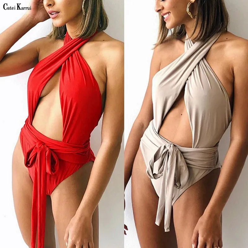 

Catei Karrui 2020 new women's swimsuit One Piece Bikini strap interwoven swimsuit sexy bikini essential for seaside play