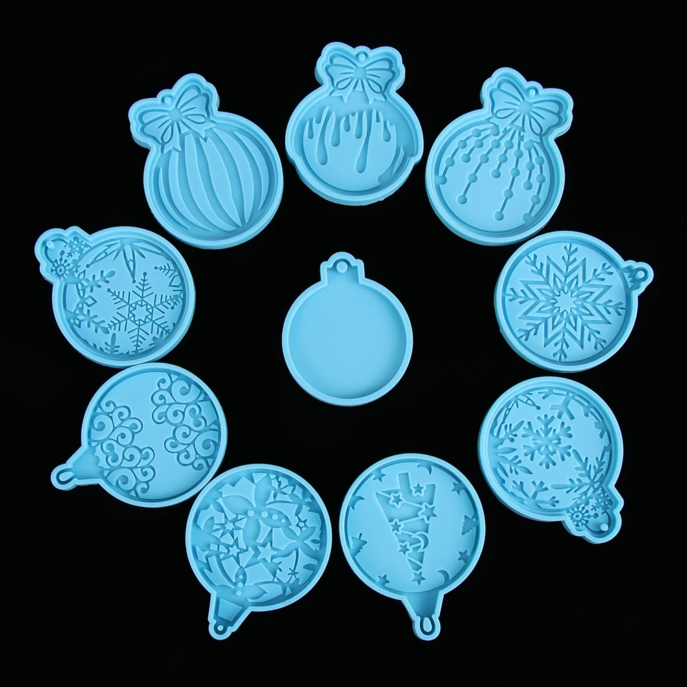 Christmas Ball Silicone Mould Keychain Pendant Epoxy Resin Crafts Silicone Mold Candy Chocolate Xmas Jewelry Pendant Making Mold silicone mold
