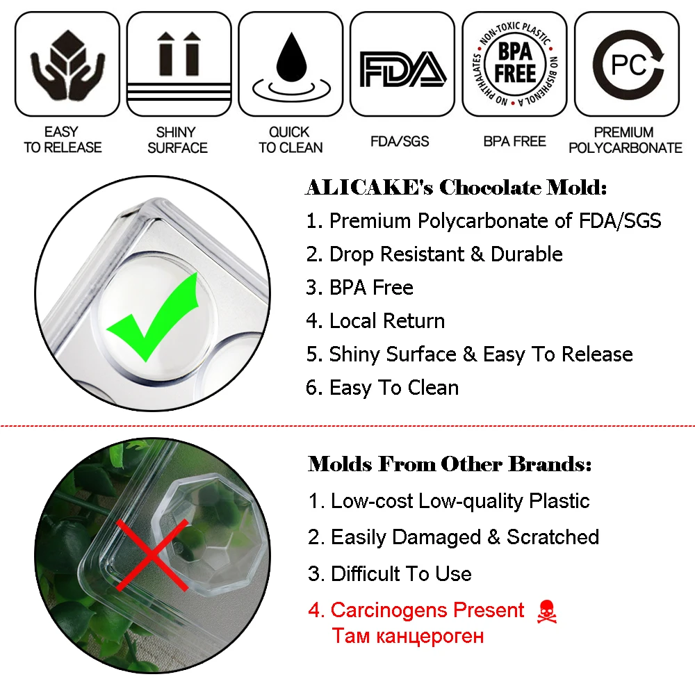 3D Polycarbonate Chocolate Sphere Molds Ball Tray Form for Chocolate Moulds Plastic Baking Mold Pastry Bakery Bakeware Tools