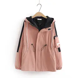 Женская Толстовка Harajuku, куртка с длинными рукавами, стиль сафари, винтажная Хлопковая женская теплая куртка, осенняя новая куртка