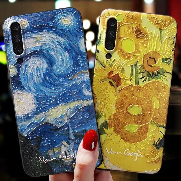 Cute Art 3D Luxury Black Phone Case For Samsung Galaxy A50 A50S A30S Covers Fundas A 50 Cases Sunflower Coque | Мобильные телефоны