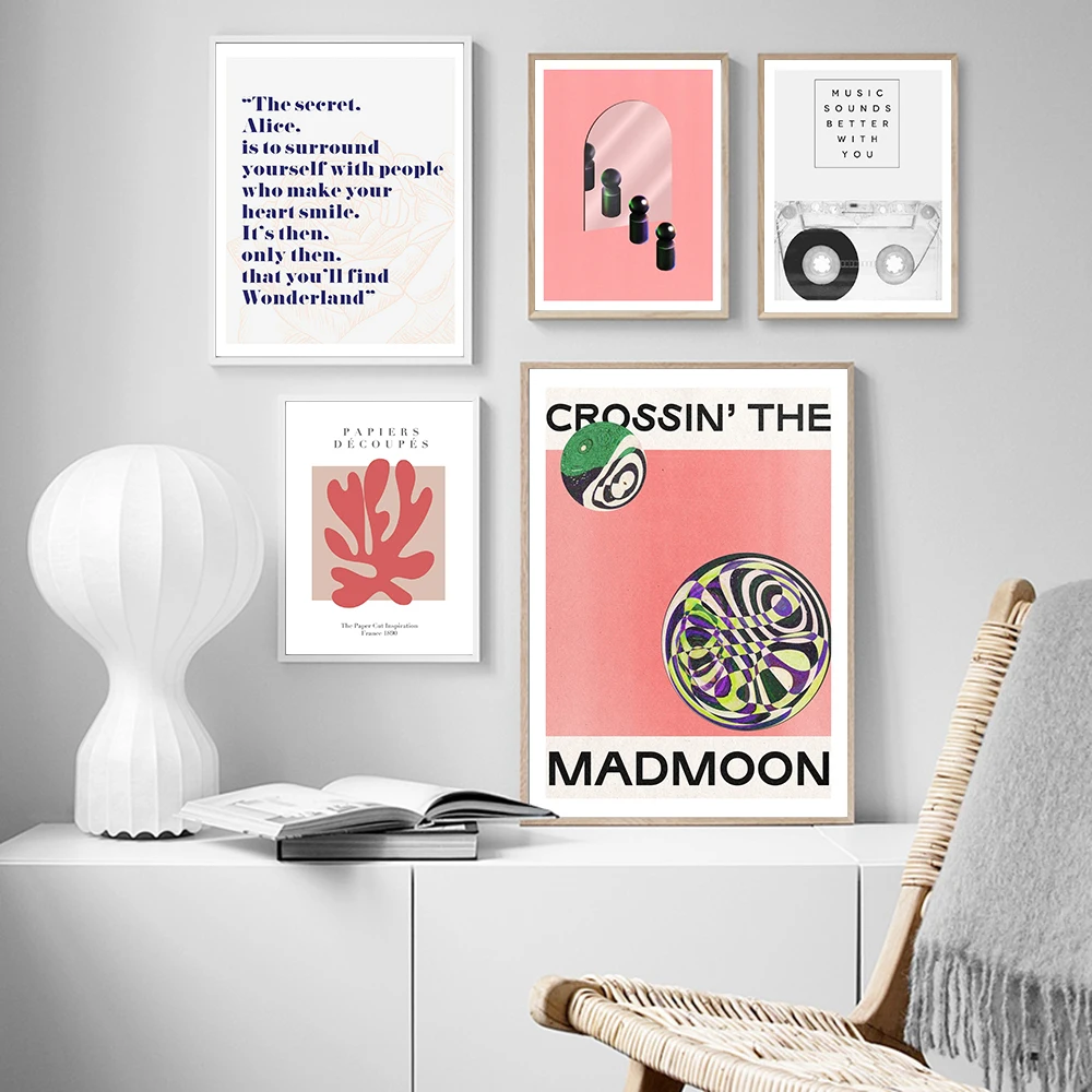 

Скандинавская бумага Decoupes, плакаты, абстрактные синие розовые фигурки, Картина на холсте, зеркальные буквы, настенные картины, декор для спальни