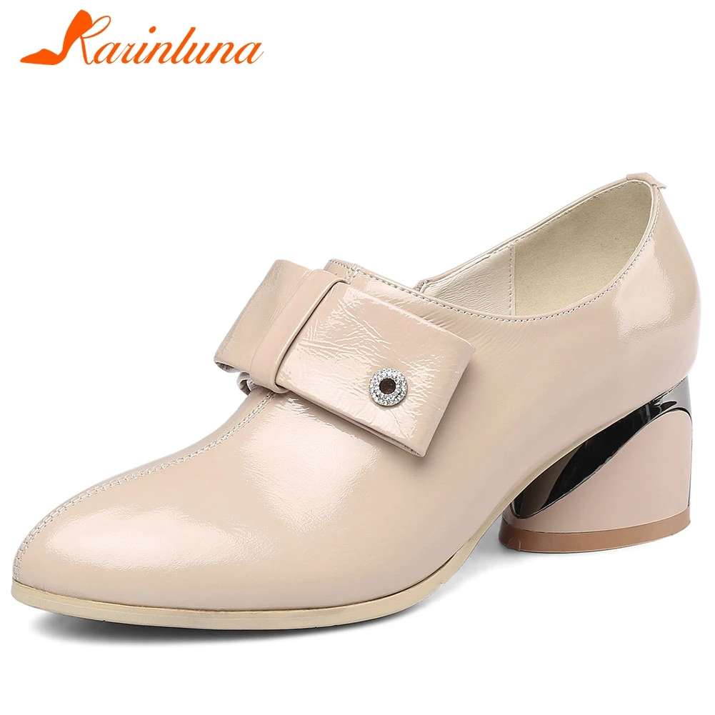 Karinluna/ г. Новая модная Высококачественная обувь в необычном стиле женские туфли-лодочки на молнии в сдержанном стиле женская обувь