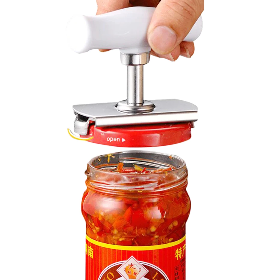 Manual Jar Can Opener Screw Cap Adjustable Bottle Wrench Spiral Seal Lid-Remove!