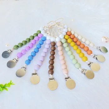 

1Pcs Baby Holder Chain Auxiliary Food Pacifier Anti-lost Silicone Baby Teether Chain Kids Gift Infant Pacifier Clips