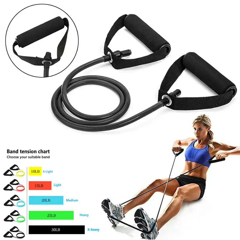 XuBa Heavy Duty Rubber Loop Pull Rope Sports Stretch Tension Wrist Harness Yoga Rope