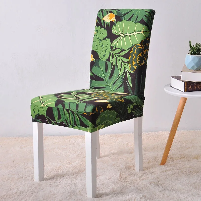 Накидка на стул из спандекса эластичная фигурка скамейки растения скольжения Крышка для столовой дома de chaise - Цвет: color16