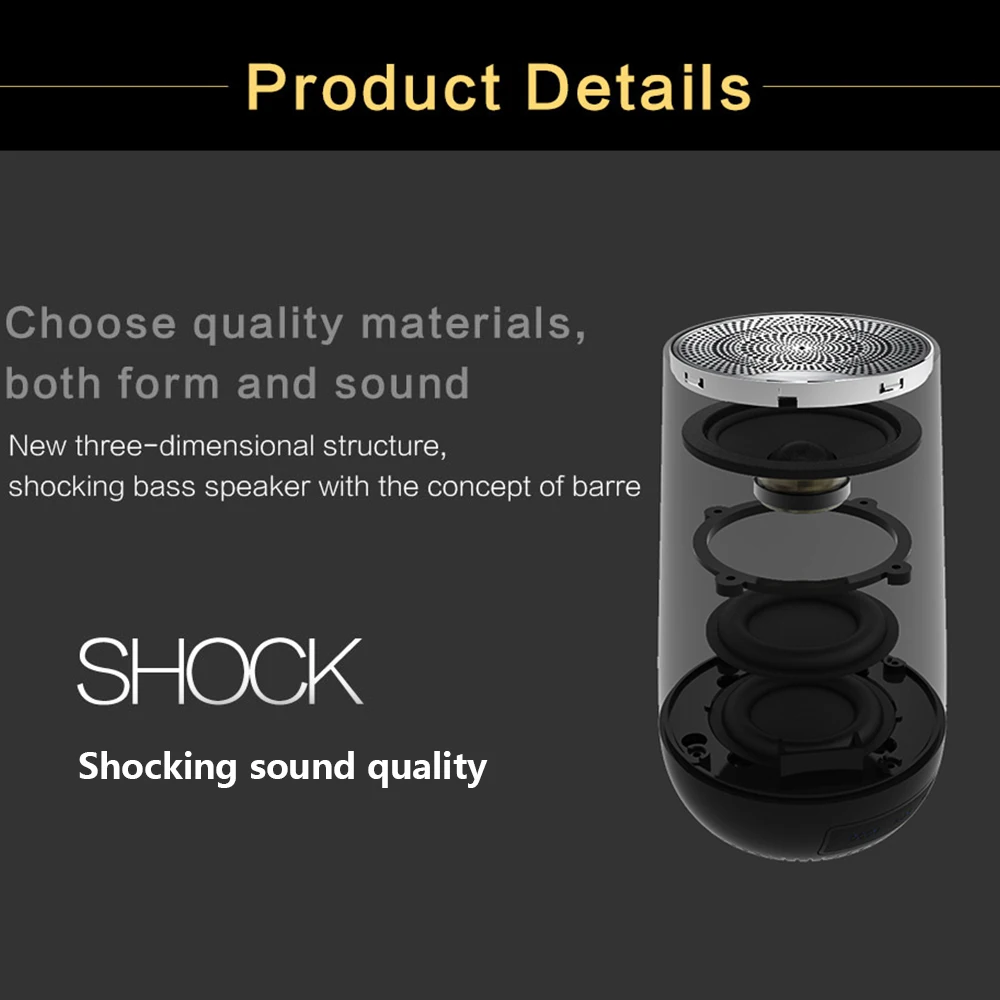 Портативный TWS беспроводной Bluetooth 5,0 динамик 3D бас объемный звук HIFI громкий динамик поддержка AUX TF с микрофоном Handfree